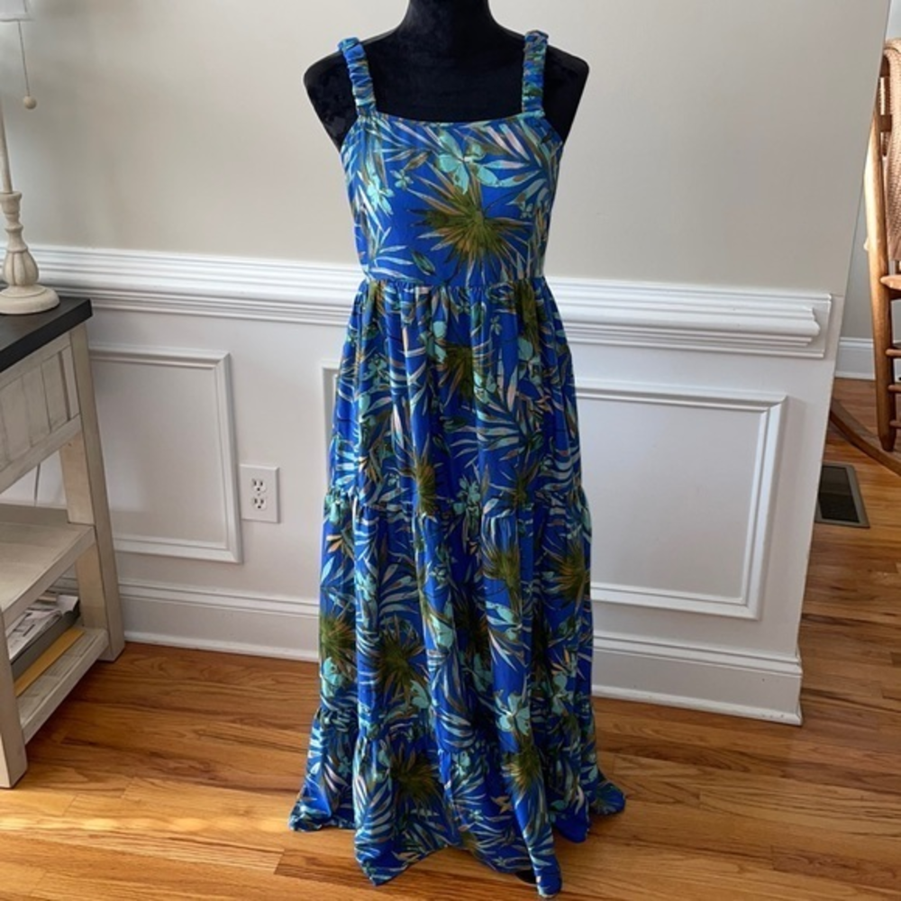 Band of Gypsies Collective Blue‎ and Green Bohemian Maxi Dress Size Small